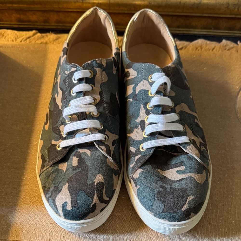 Jack Rogers Suede Camouflage Lace-Up Sneakers NEW